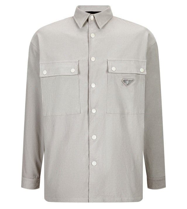 PRADA 프라다 메탈 플레이트 코듀로이 셔츠 2COLOR