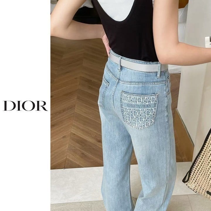 DIOR 디올 로그 연청바지