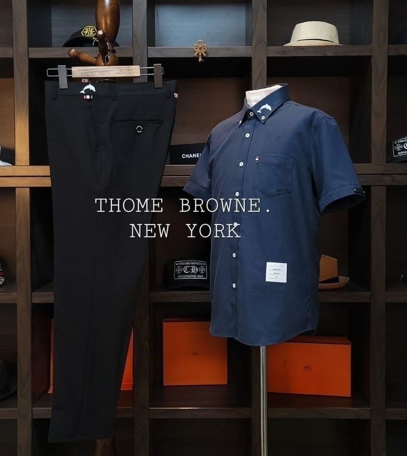 THOM BROWNE 톰브라운 시그니쳐 삼선 웨일셔츠+웨일 슬렉스