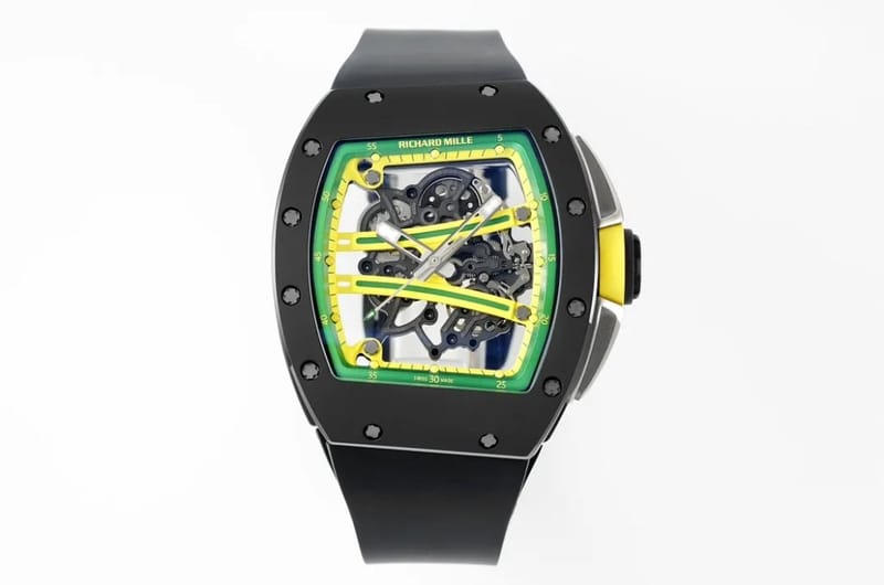 RICHARD MILLE 리차드밀 RM61-01 블랙 세라믹 1:1 베스트 에디션 옐로우 러버 스트랩 RMUL2