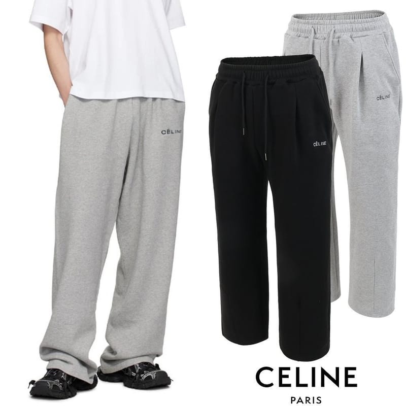 CELINE 셀린느 트리오페 포켓 자수 와이드 트레이닝 팬츠