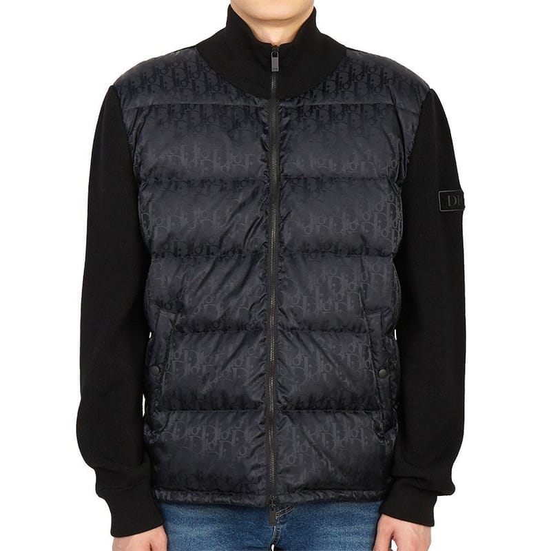 DIOR 디올 오블리크 자카드 패딩 집업 울 가디건 2COLOR