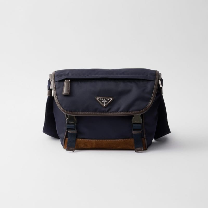 PRADA 프라다 미디엄 리나일론 가죽 숄더백 2VD066