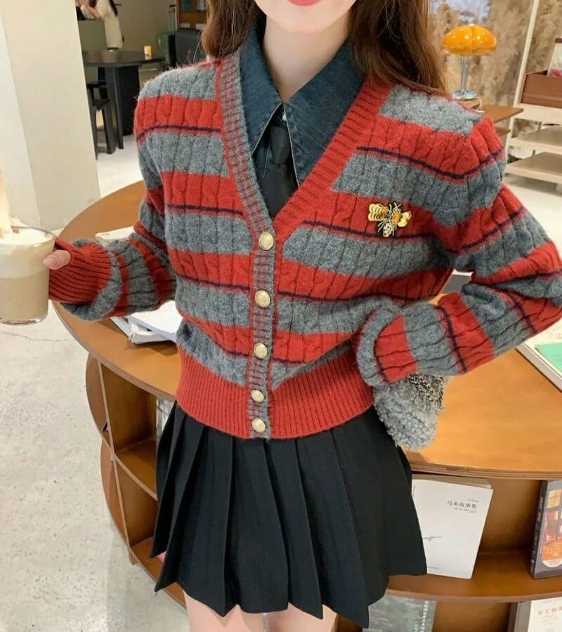 GUCCI 구찌 GG 벌 심볼 ST 니트 가디건