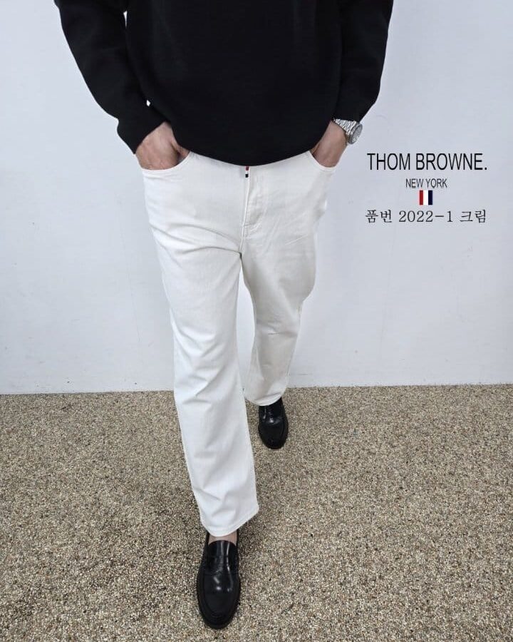 THOM BROWNE 톰브라운 세미 일자 청바지
