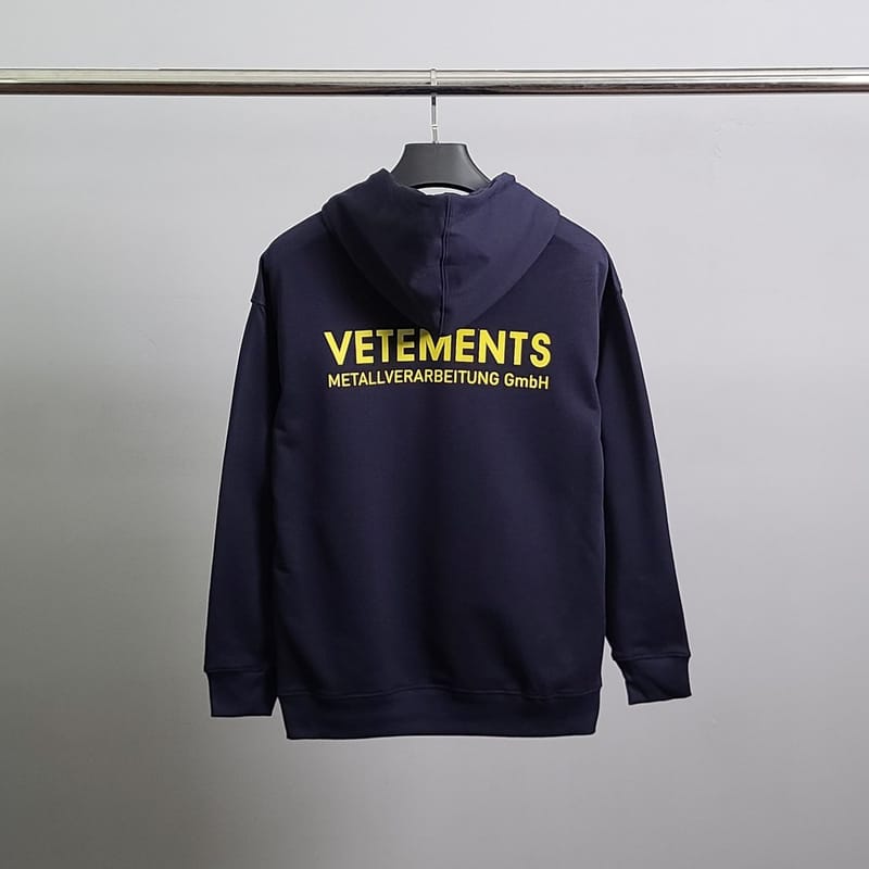 VETEMENTS 베트멍 옐로우로고 코튼 후드티