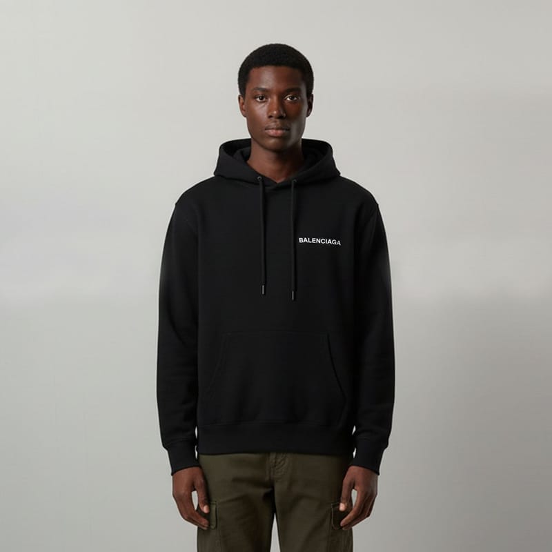BALENCIAGA 발렌시아가 클래식 레터링 코튼 후드티