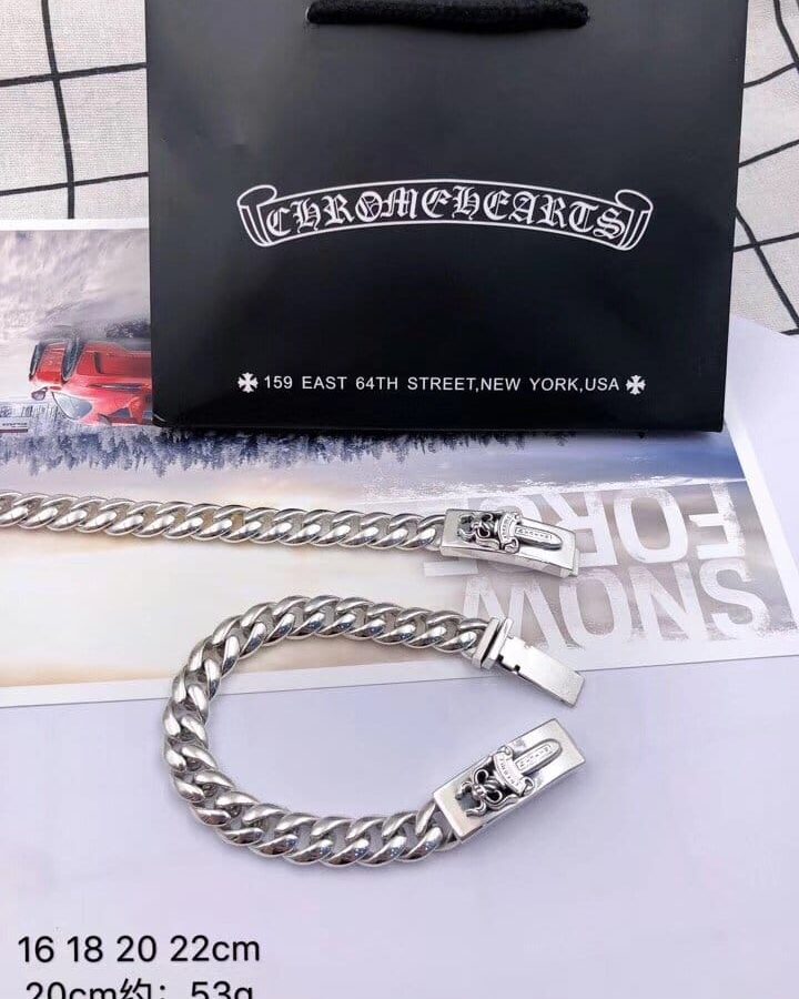 CHROME HEARTS 크롬하츠 남녀공용 925실버 대거 팔찌 16~22cm