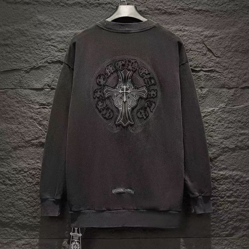 CHROME HEARTS 크롬하츠 스틸 크로스 피그먼트 로고 맨투맨