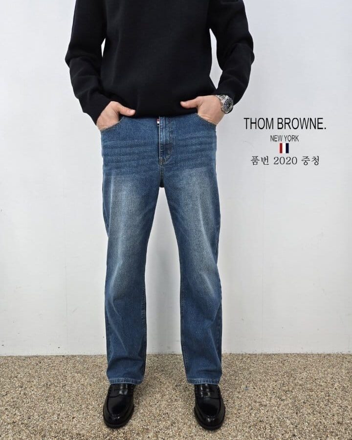 THOM BROWNE 톰브라운 세미 일자 청바지