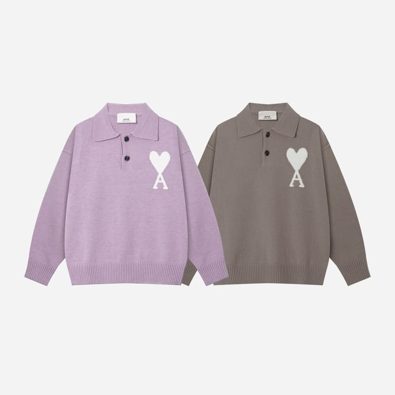 AMI 아미 8189 빅 하트 폴로 스웨터