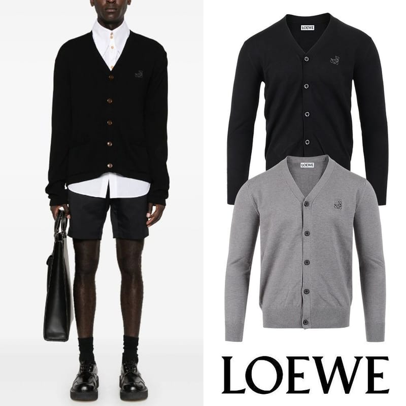 LOEWE 로에베 아나그램자수 울 가디건