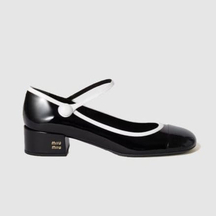 MIUMIU 미우미우 여성용 투톤 페이턴트 가죽 메리제인 펌프스 5I435E 3COLOR