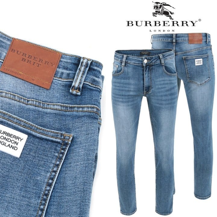 BURBERRY 버버리 화이트 런던패치 워싱 슬림진