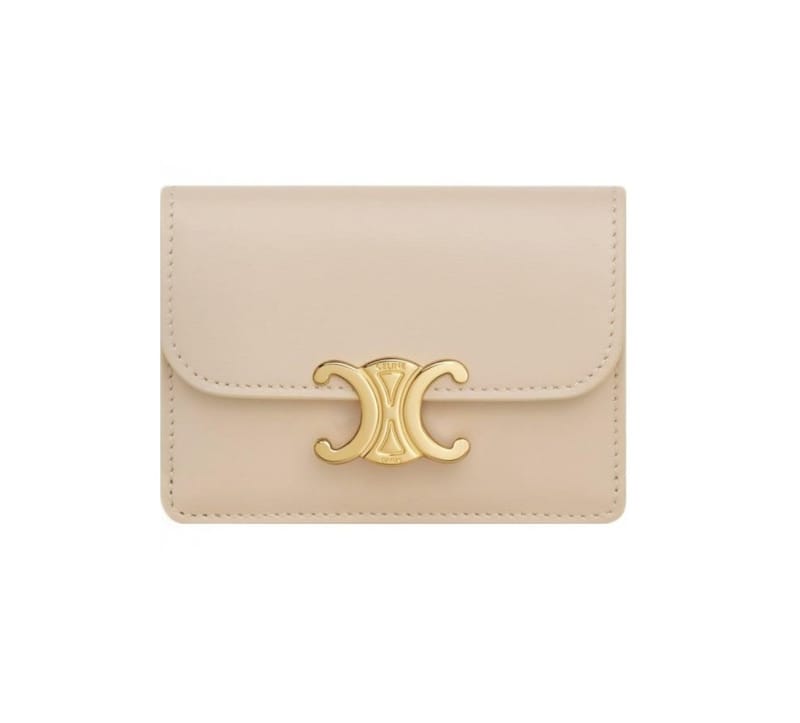 CELINE 셀린느 트리옹프 플랩 카드 지갑 샤이니 10I583