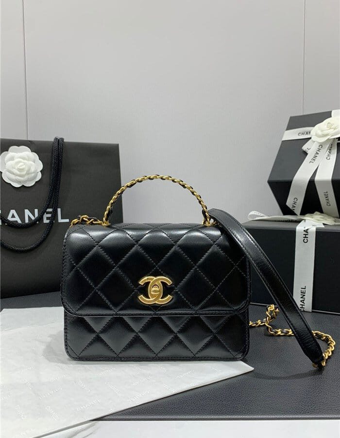 CHANEL 샤넬 탑 핸들 미니 플랩백 AS388