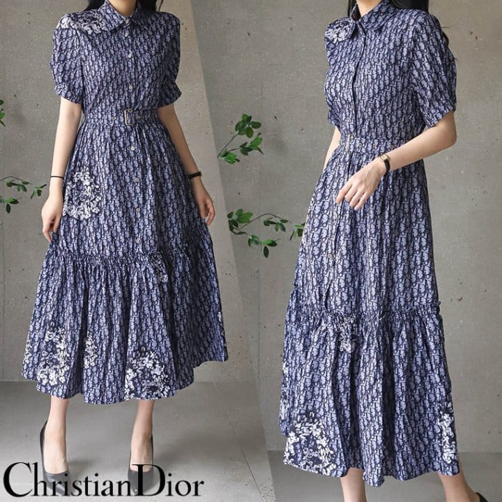 DIOR 디올 프릴 원피스 벨트포함