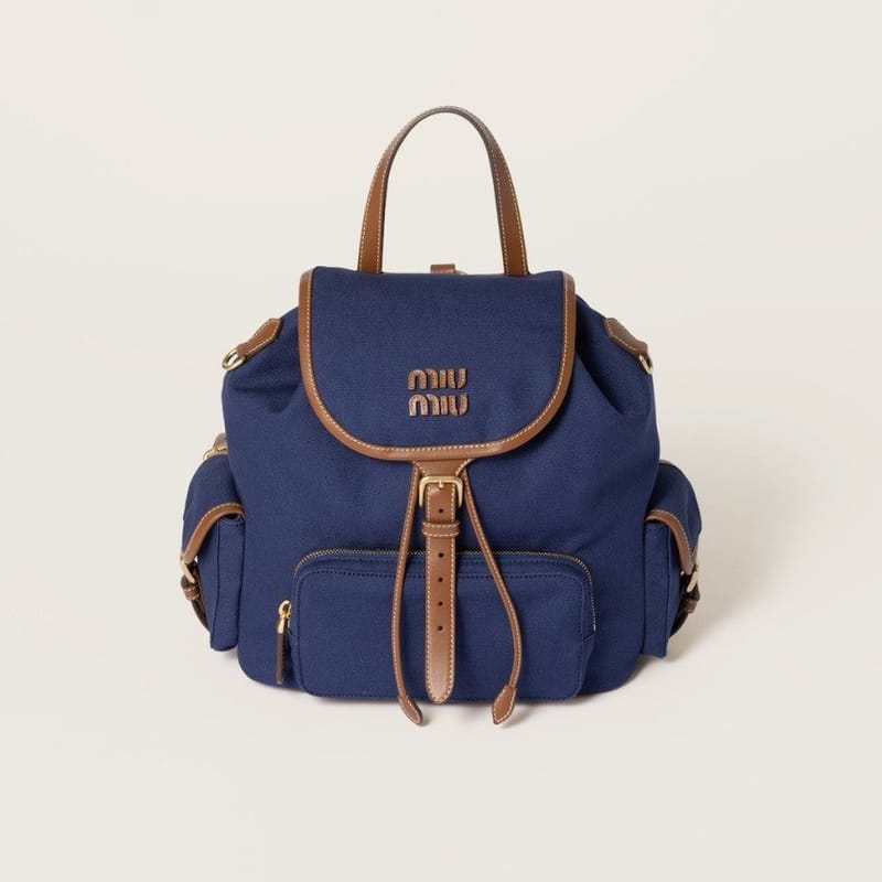 MIUMIU 미우미우 캔버스 및 가죽 백팩 5BZ042 2COLOR
