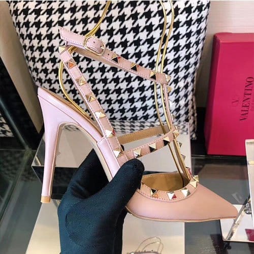 VALENTINO 발렌티노 락스터드 슬링백 힐 9.5cm M1345-13