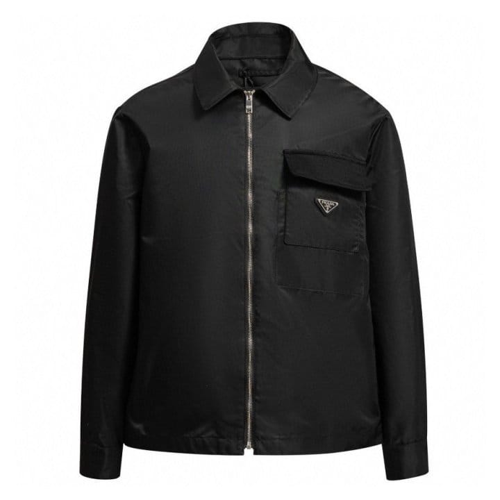 PRADA 프라다 메탈 플레이트 리나일론 코튼 자켓