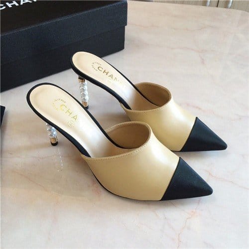 CHANEL 샤넬 힐 슬리퍼 (굽높이8CM) C1990-1 신상