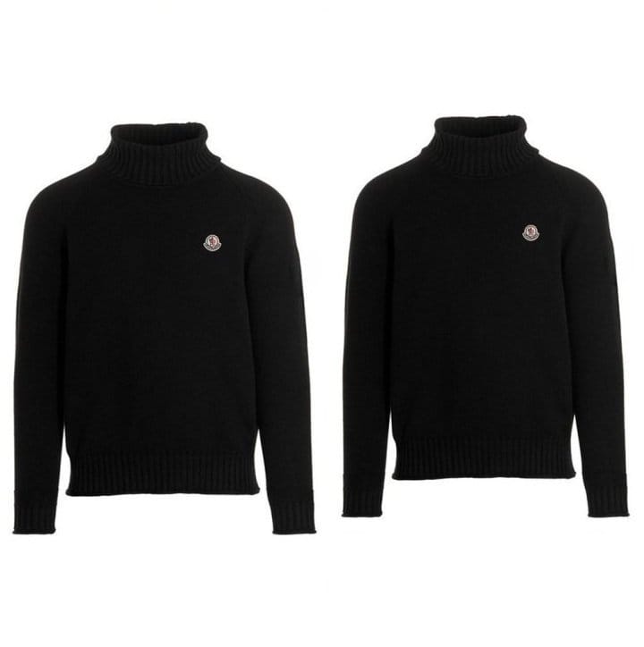 MONCLER 몽클레어 클래식 패치 울 니트 터틀넥