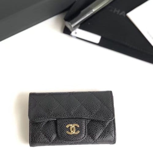 CHANEL 샤넬 카드지갑 캐비어 금장 A80799