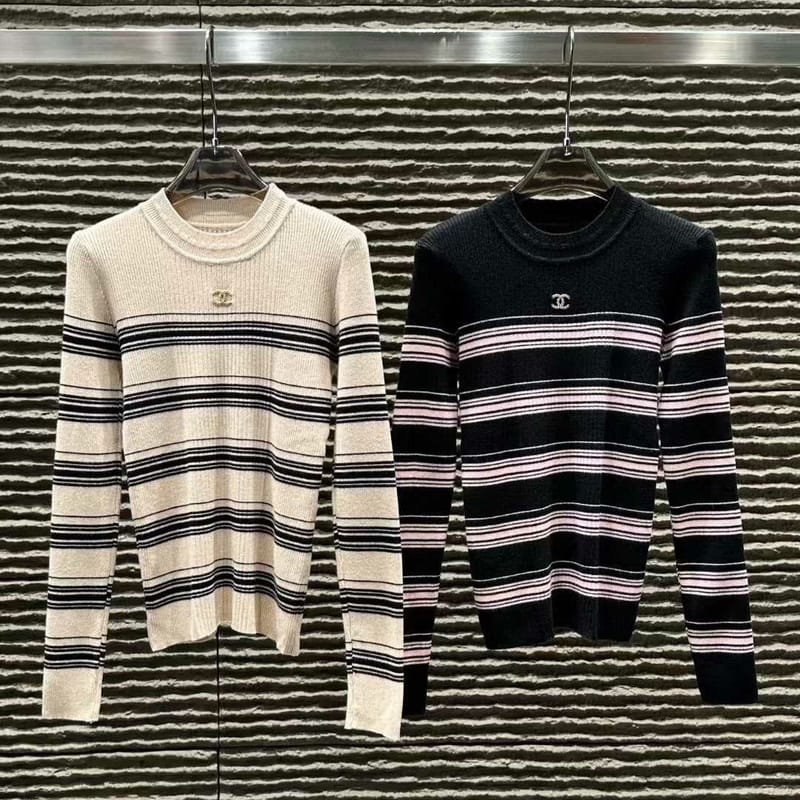 CHANEL 샤넬 스트라이프 니트