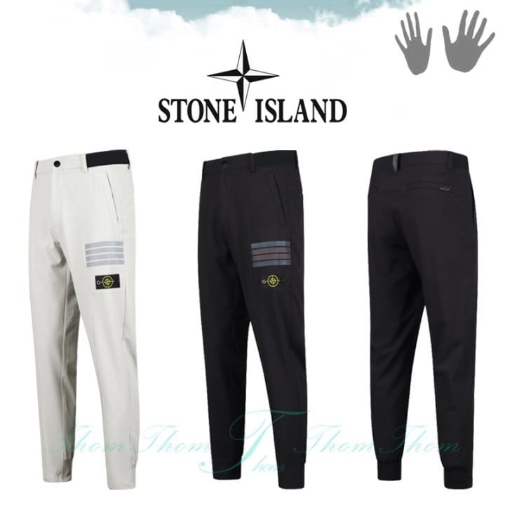 STONE ISLAND 스톤아일랜드 사이드 밴드 반사 라인 조거 팬츠