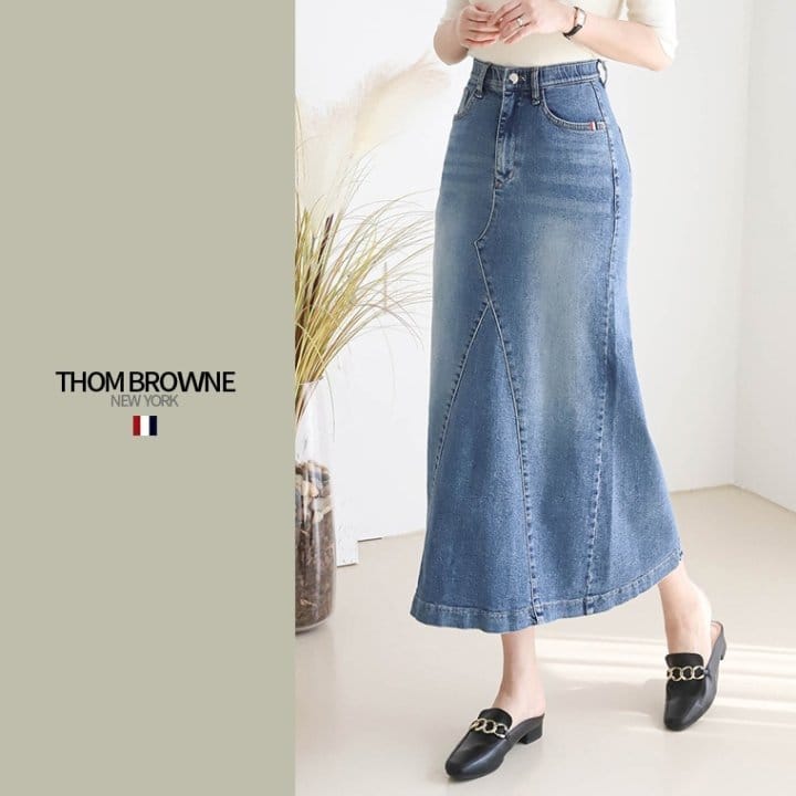 THOM BROWNE 톰브라운 롱 청치마