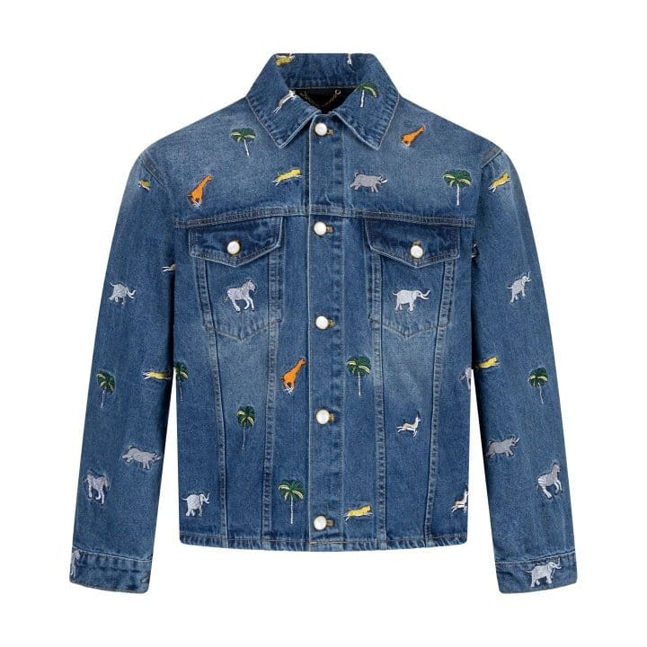 LOUIS VUITTON 루이비통 사파리 테마 자수 데님 자켓