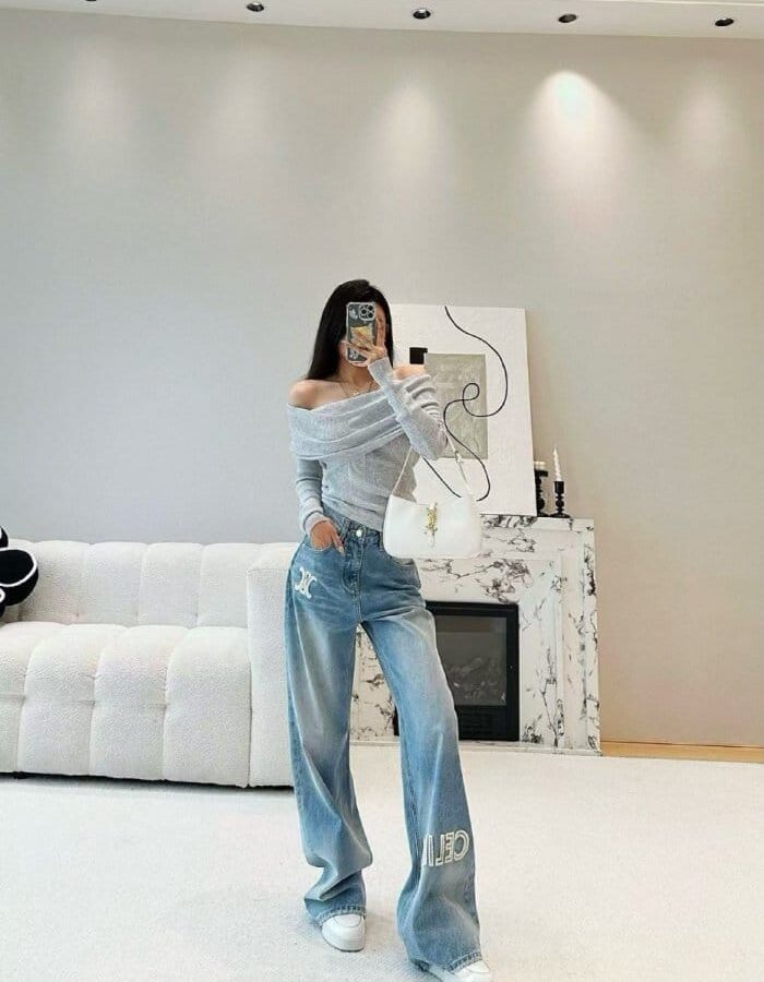 CELINE 셀린느 통 일자 바지