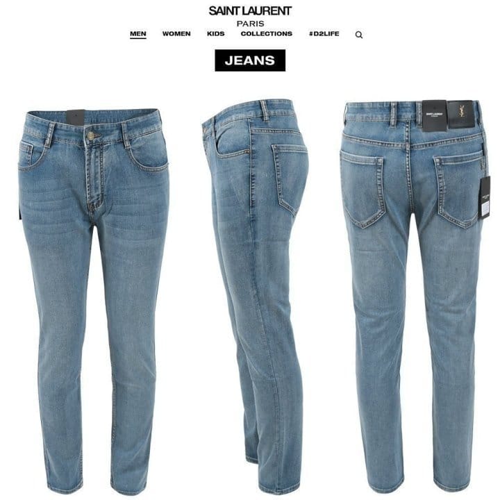 SAINT LAURENT 생로랑 스틸로고 슬림 일자진