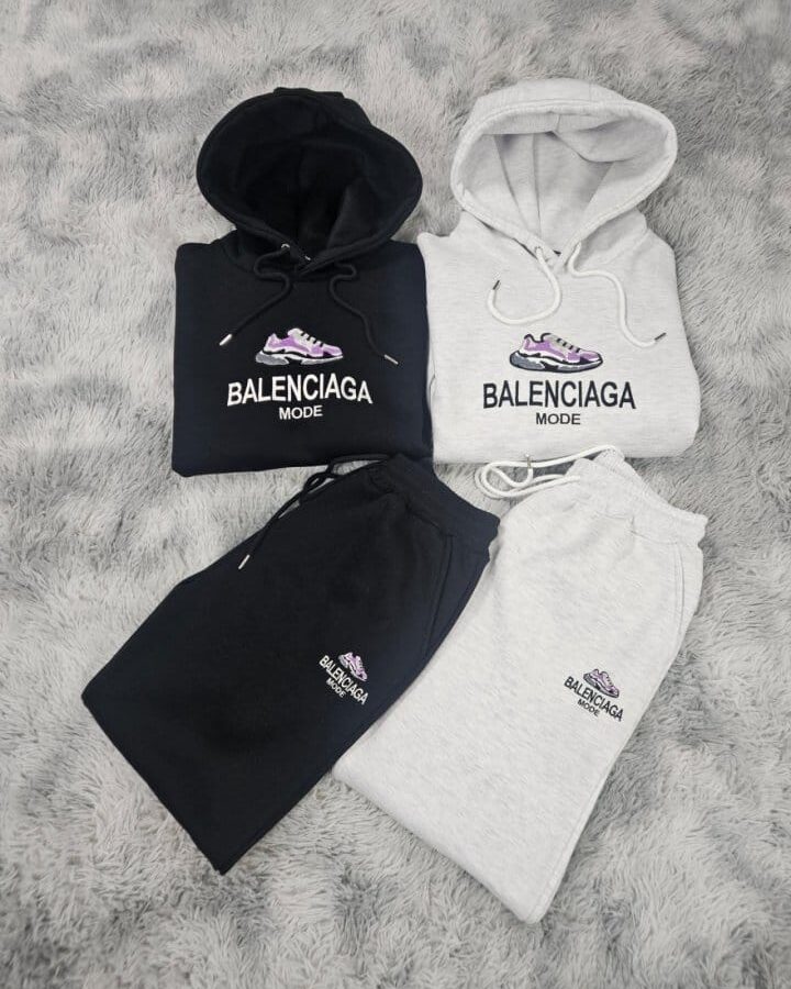 BALENCIAGA 발렌시아가 슈즈 자수 기모 후드&조거 팬츠 세트