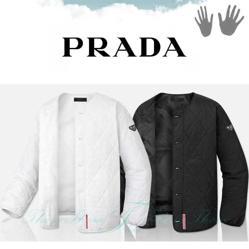 PRADA 프라다 오버핏 퀄팅 다이아 경량 가디건