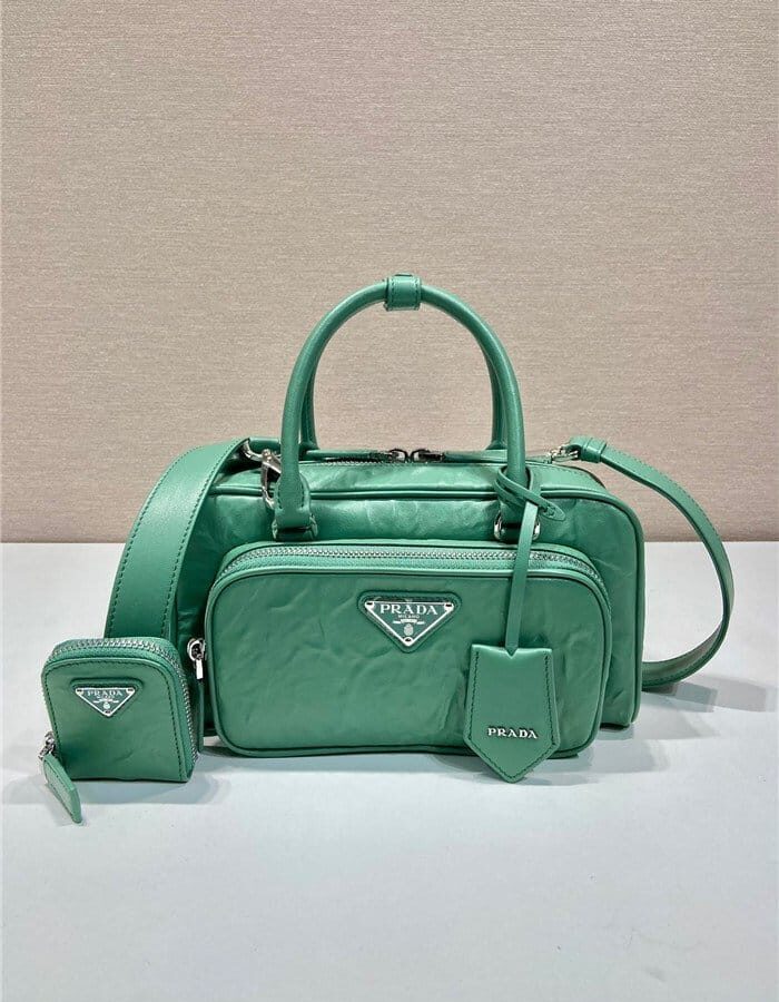 PRADA 프라다 앤틱 나파 가죽 멀티포켓 탑 핸들백 1BB09 4COLOR