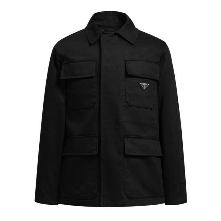 PRADA 프라다 메탈 플레이트 코튼 자켓