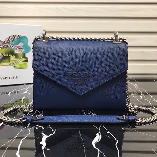 PRADA 프라다 모노크롬 사피아노 레더백 1BD127-3
