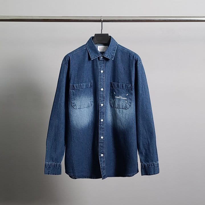 MAISON MARGIELA 메종마르지엘라 포켓로고 오버 데님 셔츠