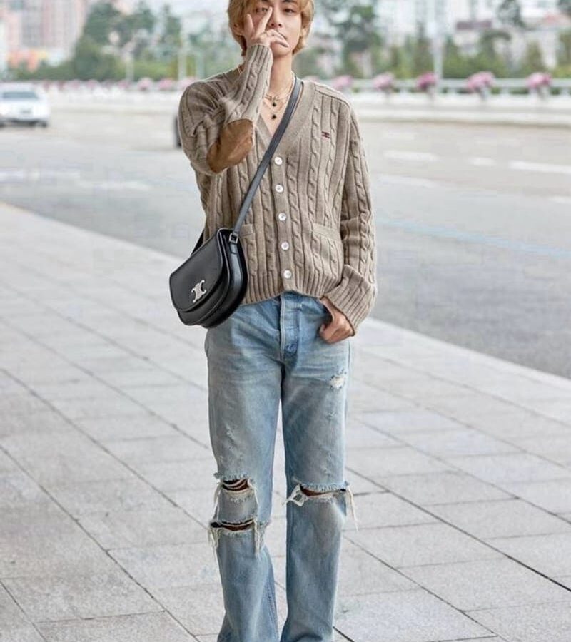 [BTS 뷔] CELINE 셀린느 웨스트사이드 디스트로이드 웨슬리진