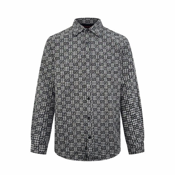 GUCCI 구찌 깅엄 코튼 자카드 셔츠
