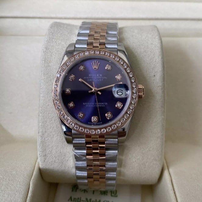 ROLEX 로렉스 여성용 데이저스트 바이올렛 다이얼 다이아베젤 콤비 SS/RG 31mm 278381