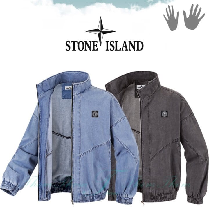 STONE ISLAND 스톤아일랜드 오버핏 져지 데님 자켓