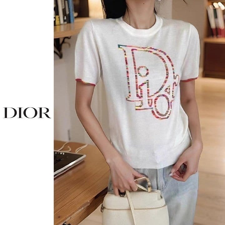 DIOR 디올 컬러레터링 라운드니트 2COLOR