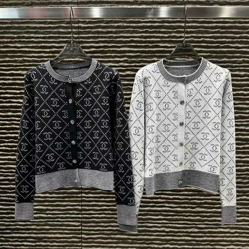 CHANEL 샤넬 CC 자카드 니트 가디건