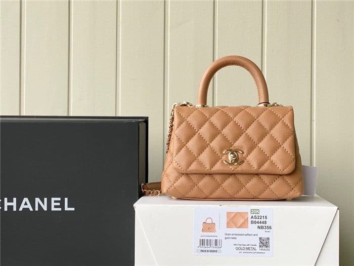 CHANEL 샤넬 미니 코코핸들 캐비어 AS2215 2COLOR