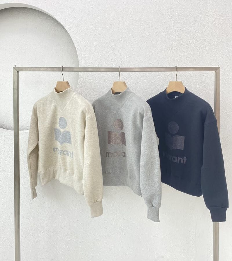 ISABEL MARANT 이자벨마랑 하이넥 글리터 기모 맨투맨
