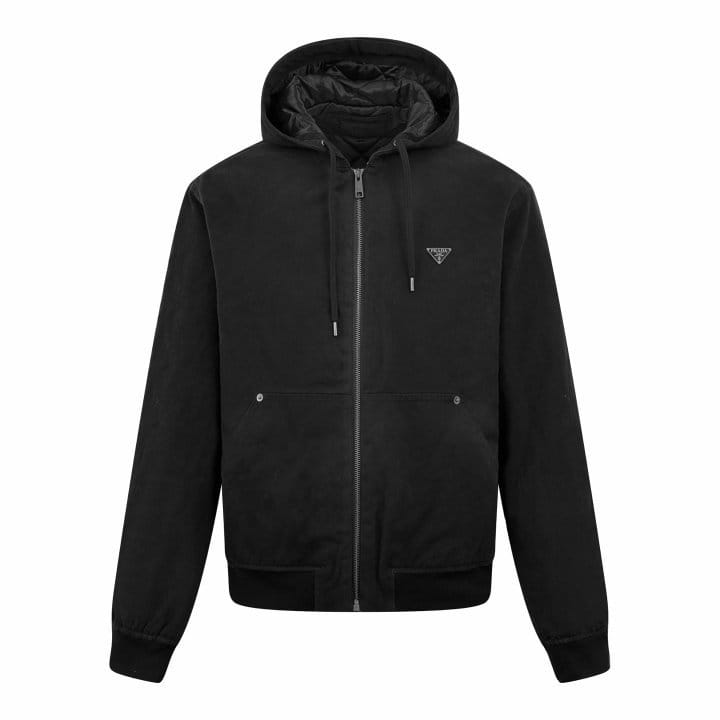PRADA 프라다 텍스처드 후드 자켓