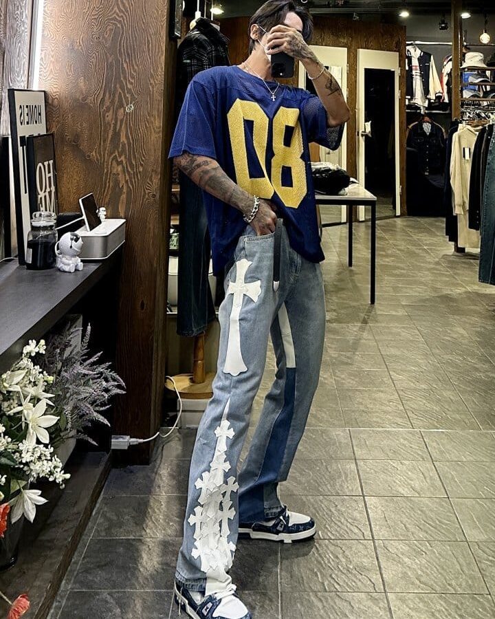 CHROME HEARTS 크롬하츠 멀티 크로스 플레어 데님