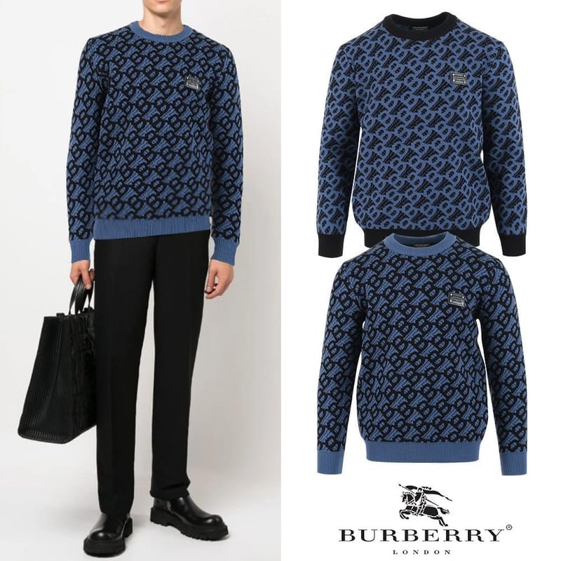 BURBERRY 버버리 플레이트 울 자카드 스웨터 니트